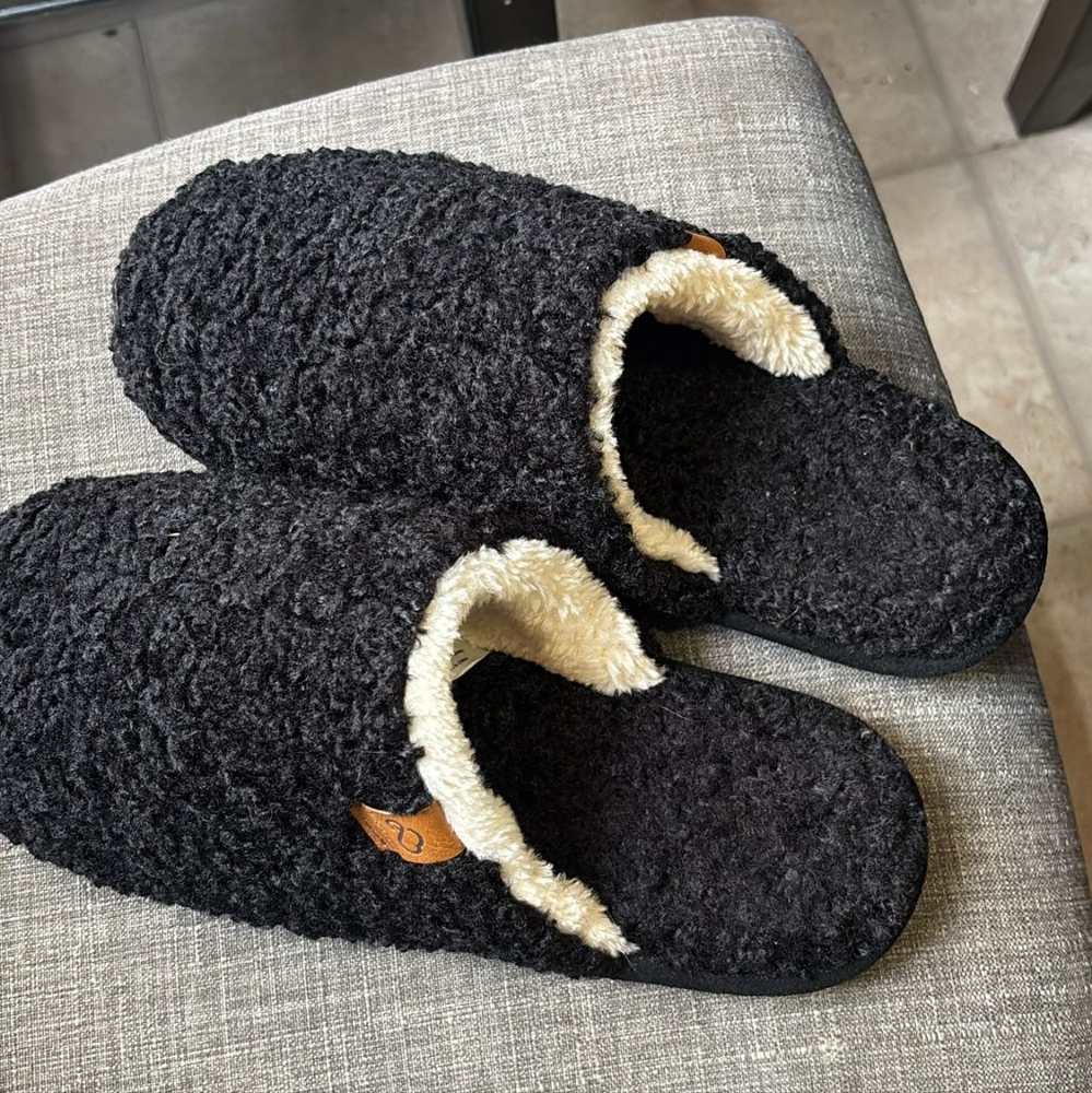 Cozy Black Fleece Slippers